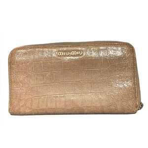 Miu Miu Tan Crocodile-Embossed Women's Bag